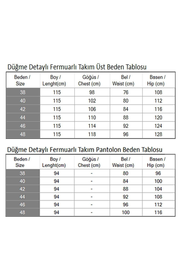 Düğme Detaylı Fermuarlı Takım Bej MSW19219-5