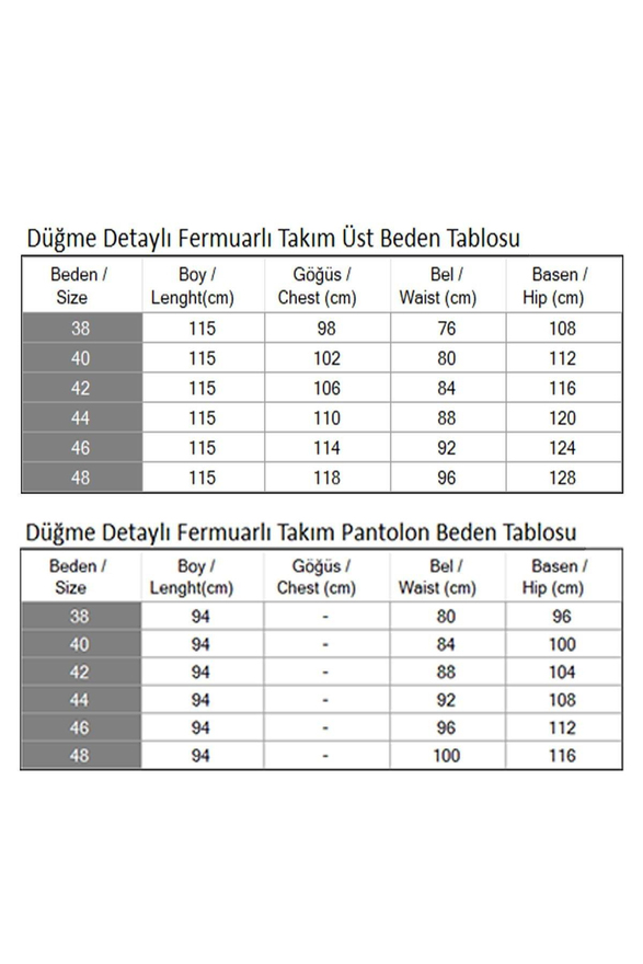 Düğme Detaylı Fermuarlı Takım Gül Kurusu MSW19219-3