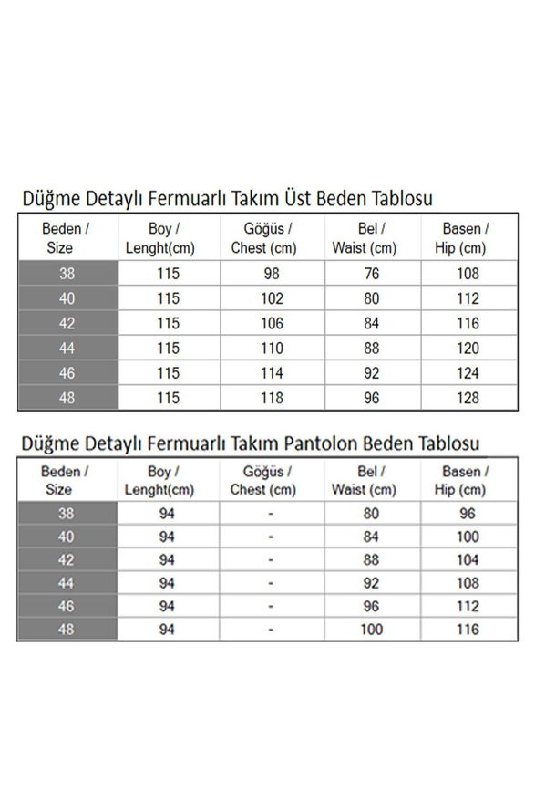 Düğme Detaylı Fermuarlı Takım İndigo MSW19219-2