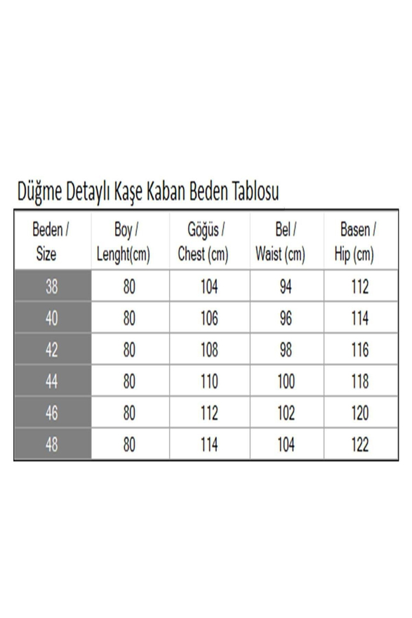 Düğme Detaylı Kaşe Kaban Siyah 19274