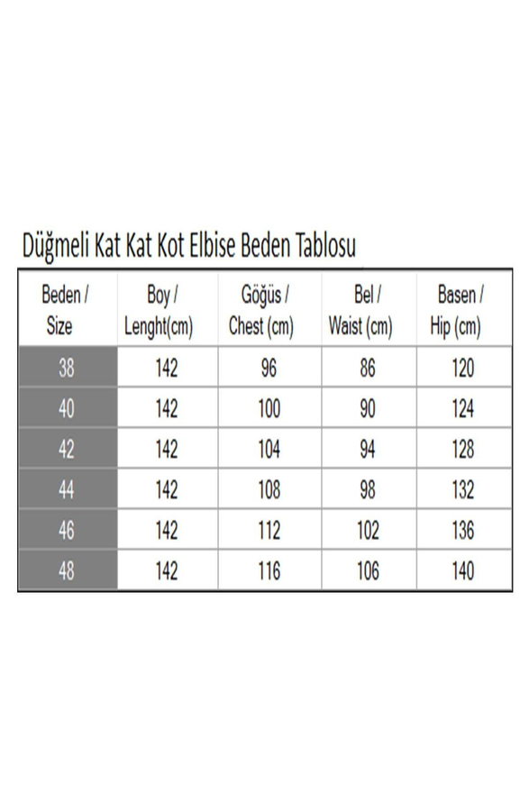 Düğmeli Kat Kat Kot Elbise Açık Mavi 19263