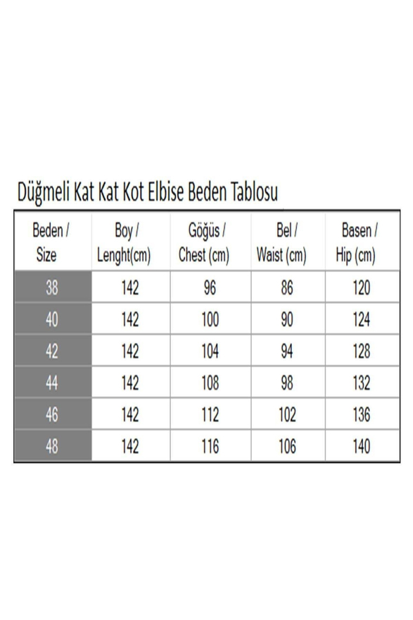 Düğmeli Kat Kat Kot Elbise Koyu Mavi 19263
