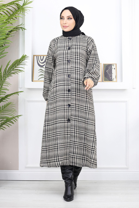 Düğmeli Şanel Kap Taba 19168