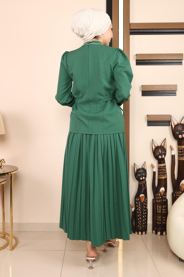 Eteği Pileli Takım Zümrüt 19134