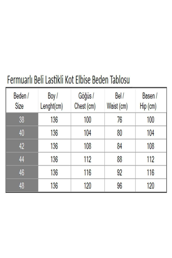 Fermuarlı Beli Lastikli Kot Elbise Koyu Mavi MSW19240-2