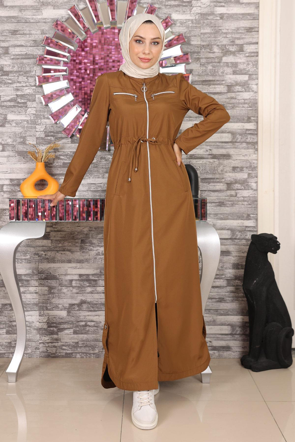 Fermuarlı Ferace Taba 10012