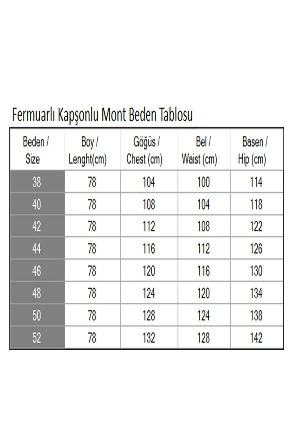 Fermuarlı Kapşonlu Mont Gri 19270