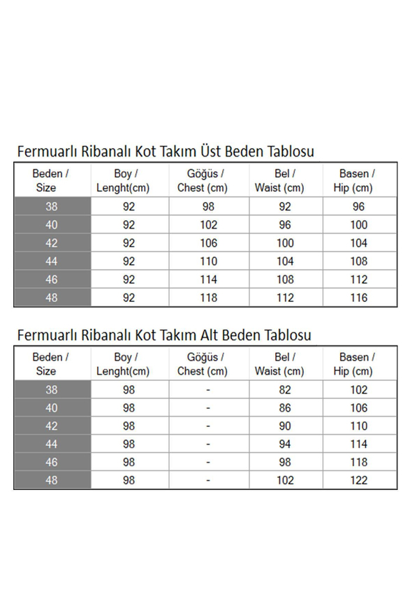 Fermuarlı Ribanalı Kot Takım Açık Mavi 19363