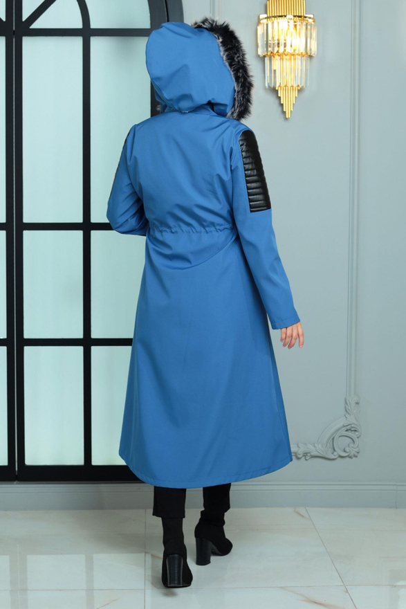 Garni Detaylı Mont Mavi 10386