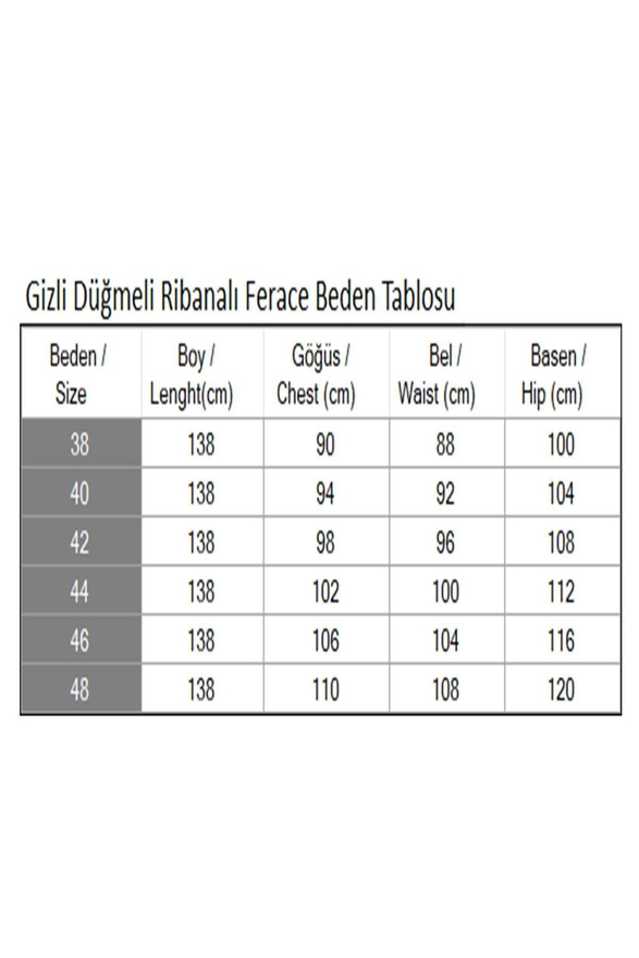 Gizli Düğmeli Ribanalı Ferace Bej MSW19214-3