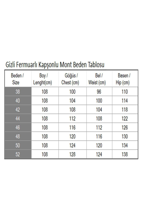Gizli Fermuarlı Kapşonlu Mont Mavi 19211