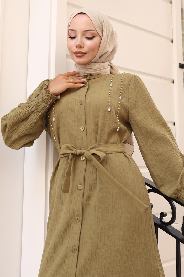 İnci Detaylı Takım Haki 19360