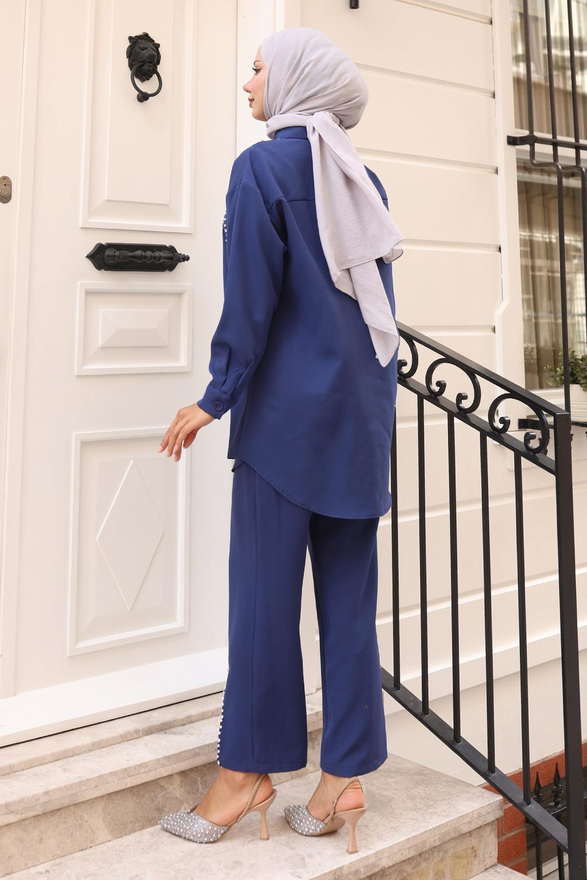 İnci Detaylı Takım İndigo 19259