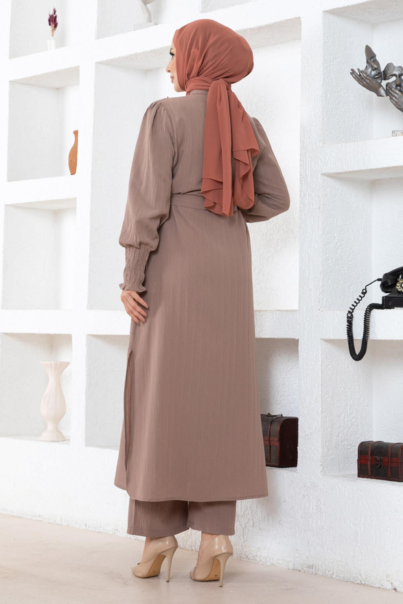 İnci Detaylı Takım Vizon 19360