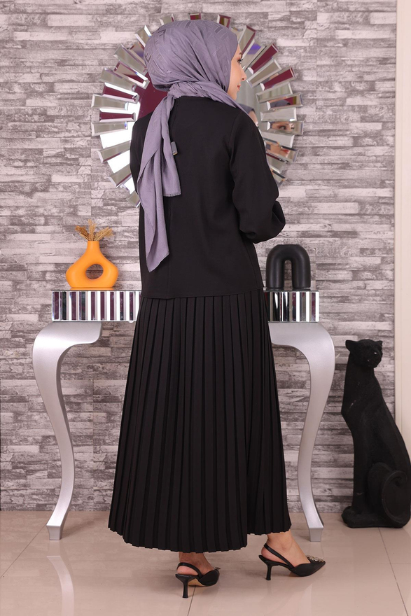 İnci Ve Taş Detaylı Takım Siyah 19135