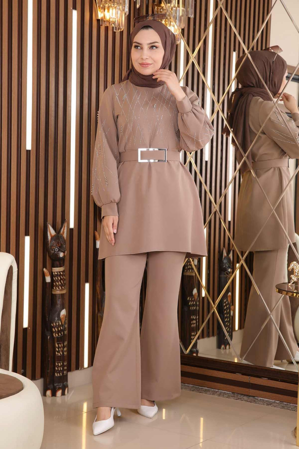 İncili Taş Detaylı Takım Vizon MSW19116-4