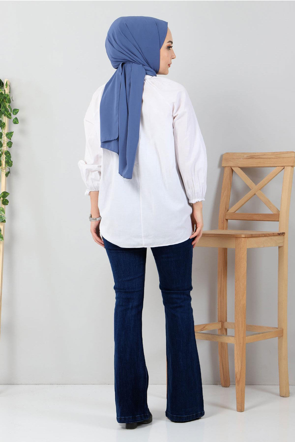 İspanyol Paça Kot Pantolon Koyu Kot 6005