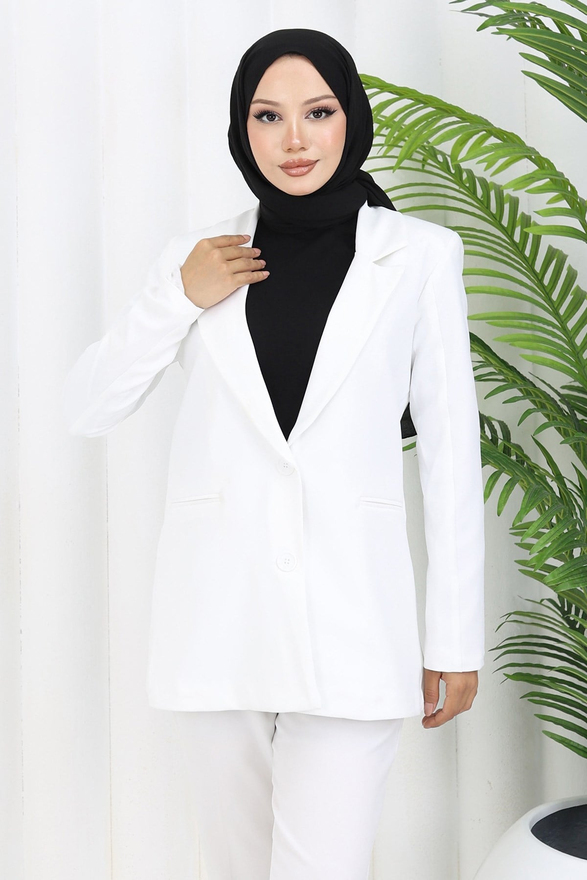 Kadın Ceket Beyaz 6146