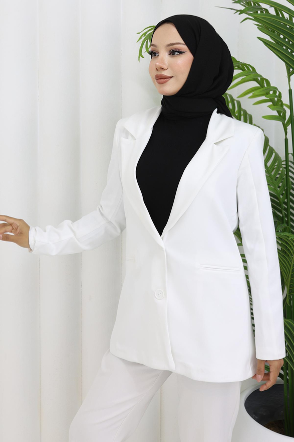 Kadın Ceket Beyaz 6146