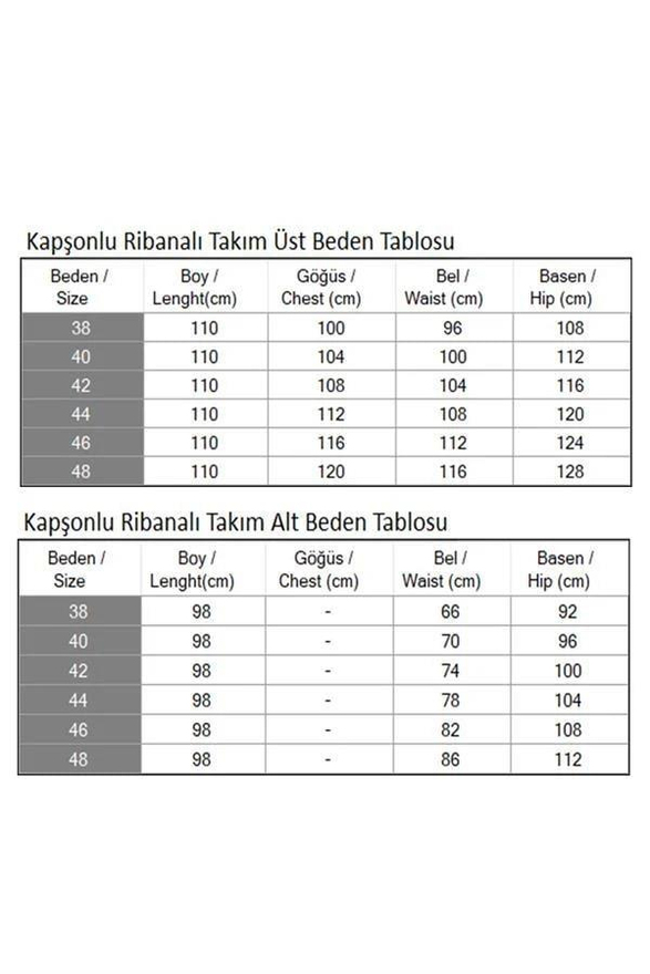Kapşonlu Ribanalı Takım Siyah MSW19196-1