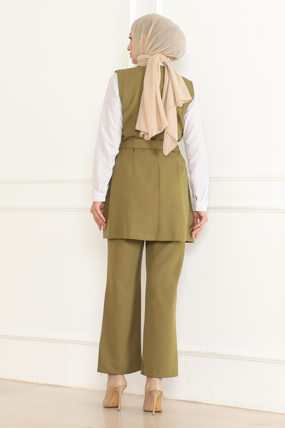 Kemer Detaylı İkili Takım Haki 19232