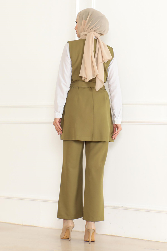 Kemer Detaylı İkili Takım Haki 19232