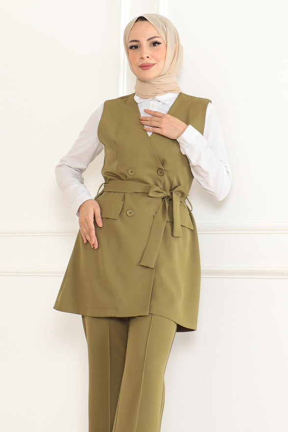 Kemer Detaylı İkili Takım Haki 19232
