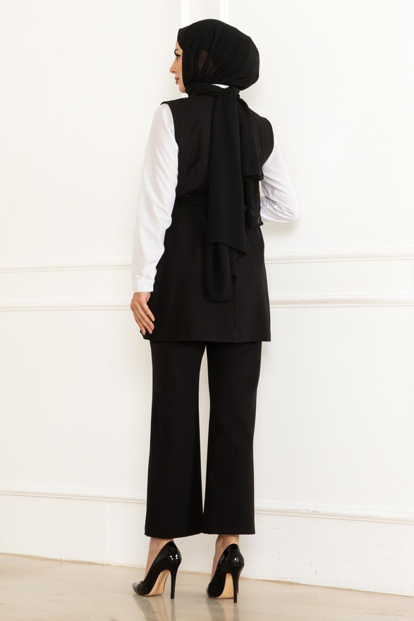 Kemer Detaylı İkili Takım Siyah 19232