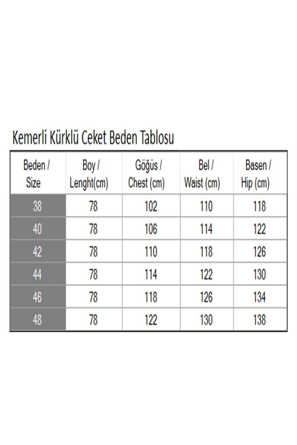 Kemerli Kürklü Ceket Bordo 19278