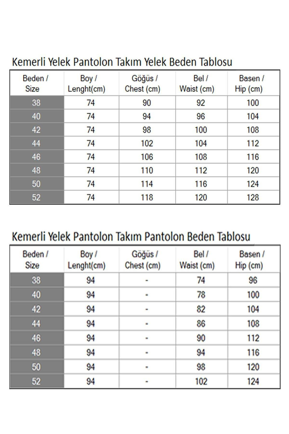 Kemerli Yelek Pantolon Takım İndigo 19250
