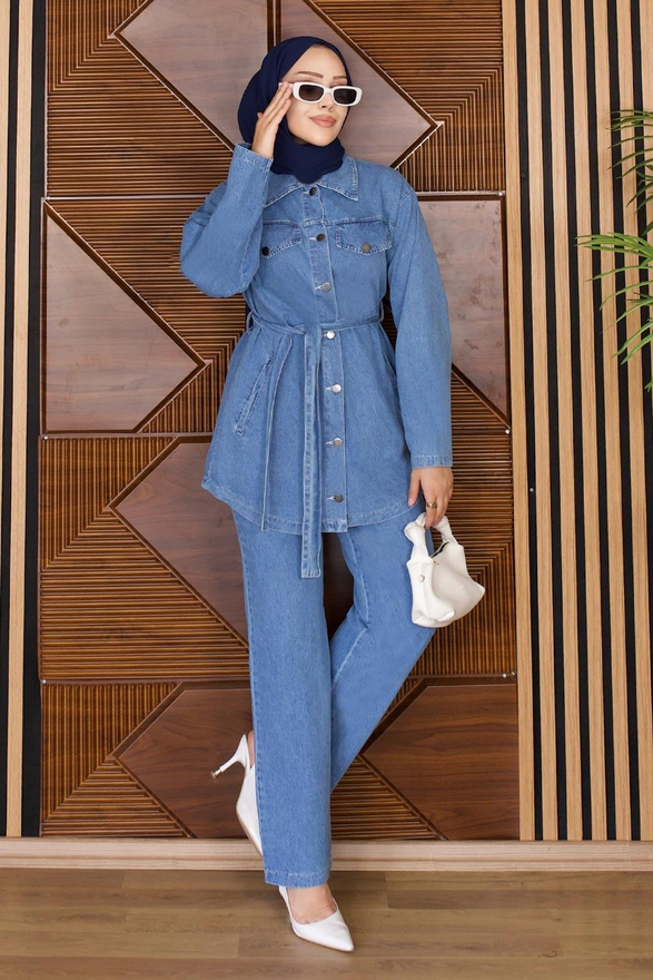 Luna Denim Takım Açık Mavi 19299