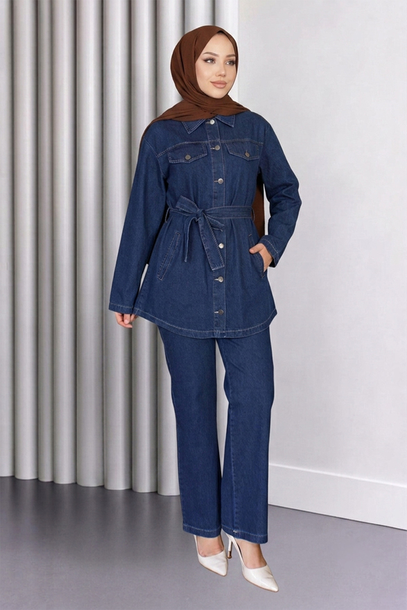 Luna Denim Takım Koyu Mavi 19299