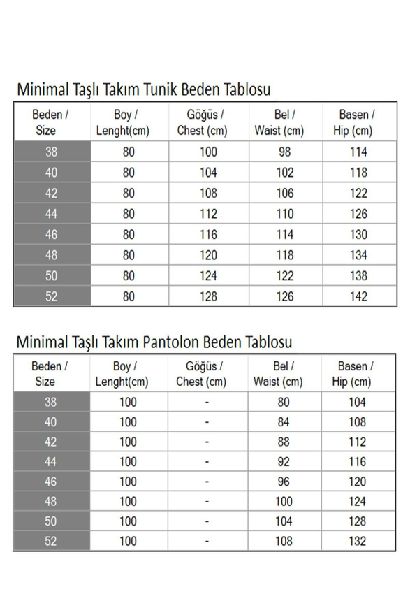 Minimal Taşlı Takım İndigo 19367