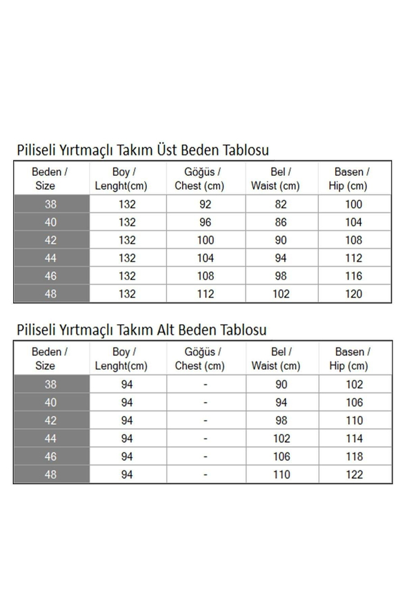 Piliseli Yırtmaçlı Takım İndigo MSW19239-3