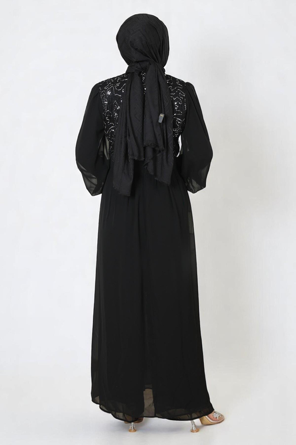 Pulpayetli Şifon Takım Siyah 19190