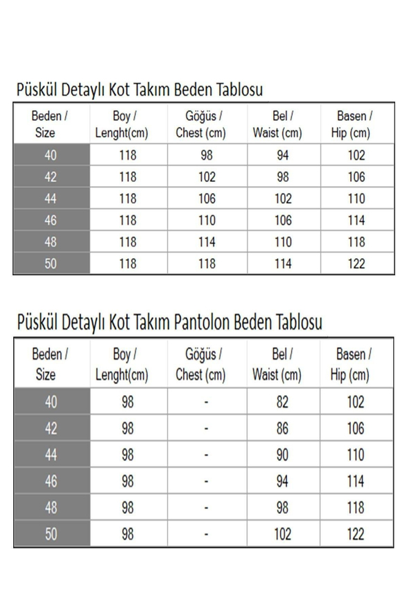 Püskül Detaylı Kot Takım Koyu Mavi 19375