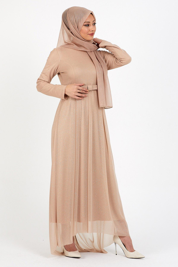 Simli Pileli Abiye Vizon 12240