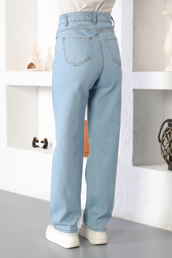 Taş Detaylı Kot Pantolon Açık Kot 6043