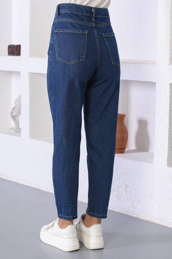 Taş Detaylı Kot Pantolon Koyu Kot 6039