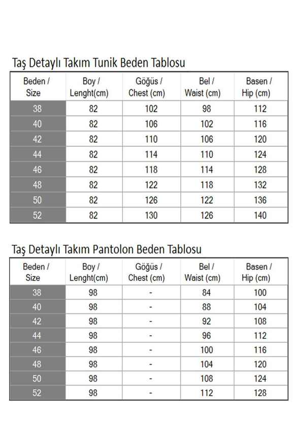 Taş Detaylı Takım Siyah 19266