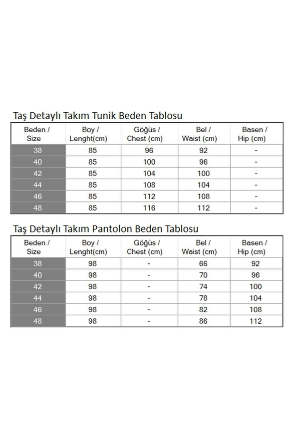 Taş Detaylı Takım Siyah MSW19195-1