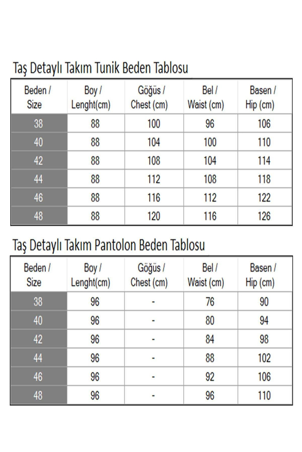 Taş Detaylı Takım Zümrüt MSW19203-4