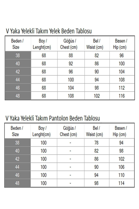 V Yaka Yelekli Takım İndigo 19254