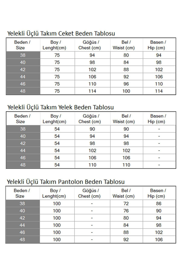 Yelekli Üçlü Takım Taba MSW19222-6