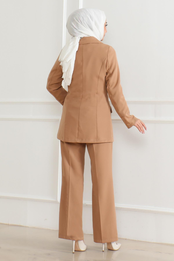 Yelekli Üçlü Takım Taba MSW19222-6