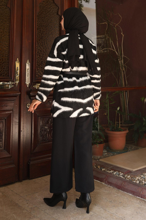 Zebra Desenli Triko Takım Siyah 6154