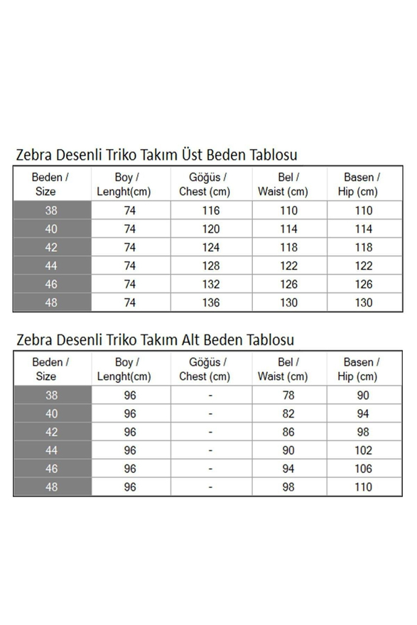 Zebra Desenli Triko Takım Siyah 6154