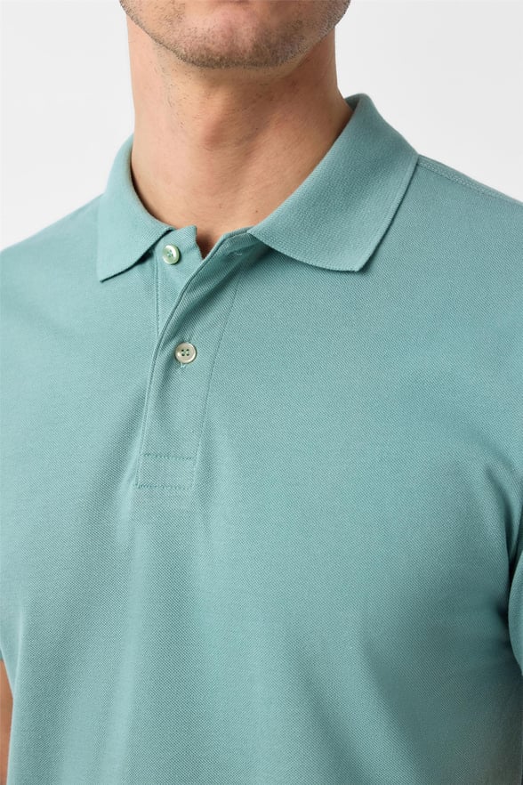 Açık Yeşil Slim Armürlü Polo Yaka Tişört
