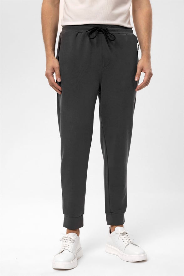 Antrasit Slim Düz   Jogger Pantolon