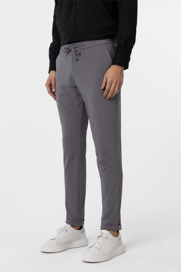 Antrasit Slim Düz Jogger Pantolon